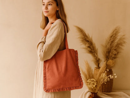 Canvas Colored Tote Bag - Pink