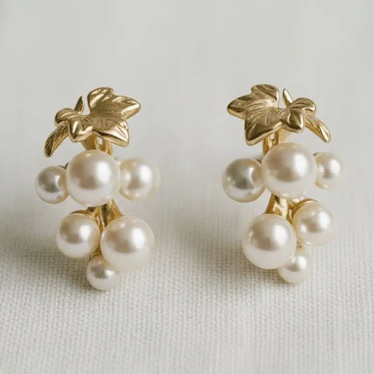 Drop Earrings - Chic Pearl and Gemstone