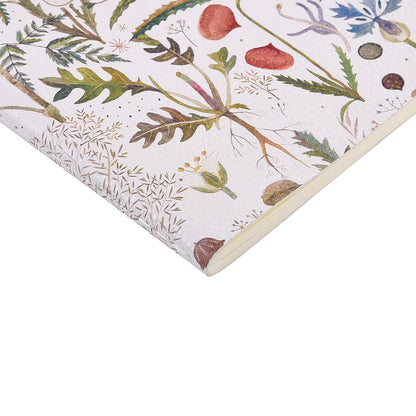Vegan Leather Notebook 6x8 - Greens and Flowers