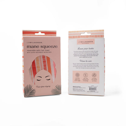 Reversible Satin Hair Towel - Peach