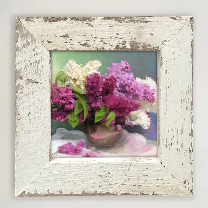 Framed Art 8in - Springtime Bouquet of Lilacs