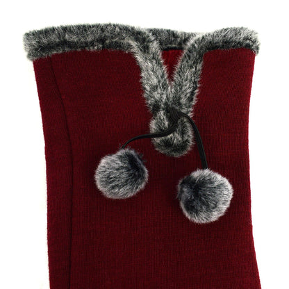 Woman's Winter Gloves - Plum W Fur (LG)