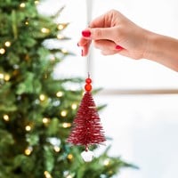 Christmas Ornament - Red Bottle Brush Tree