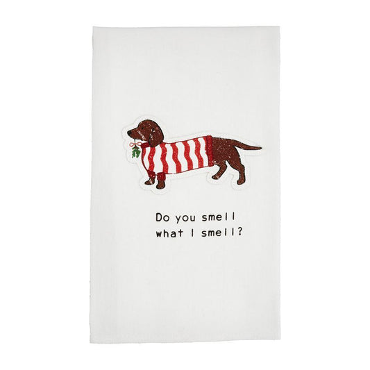 Holiday Dog Tea Towel - Do You Smell