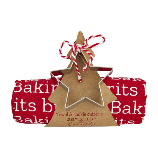 Towel & Cookie Cutter Set - Red Towel