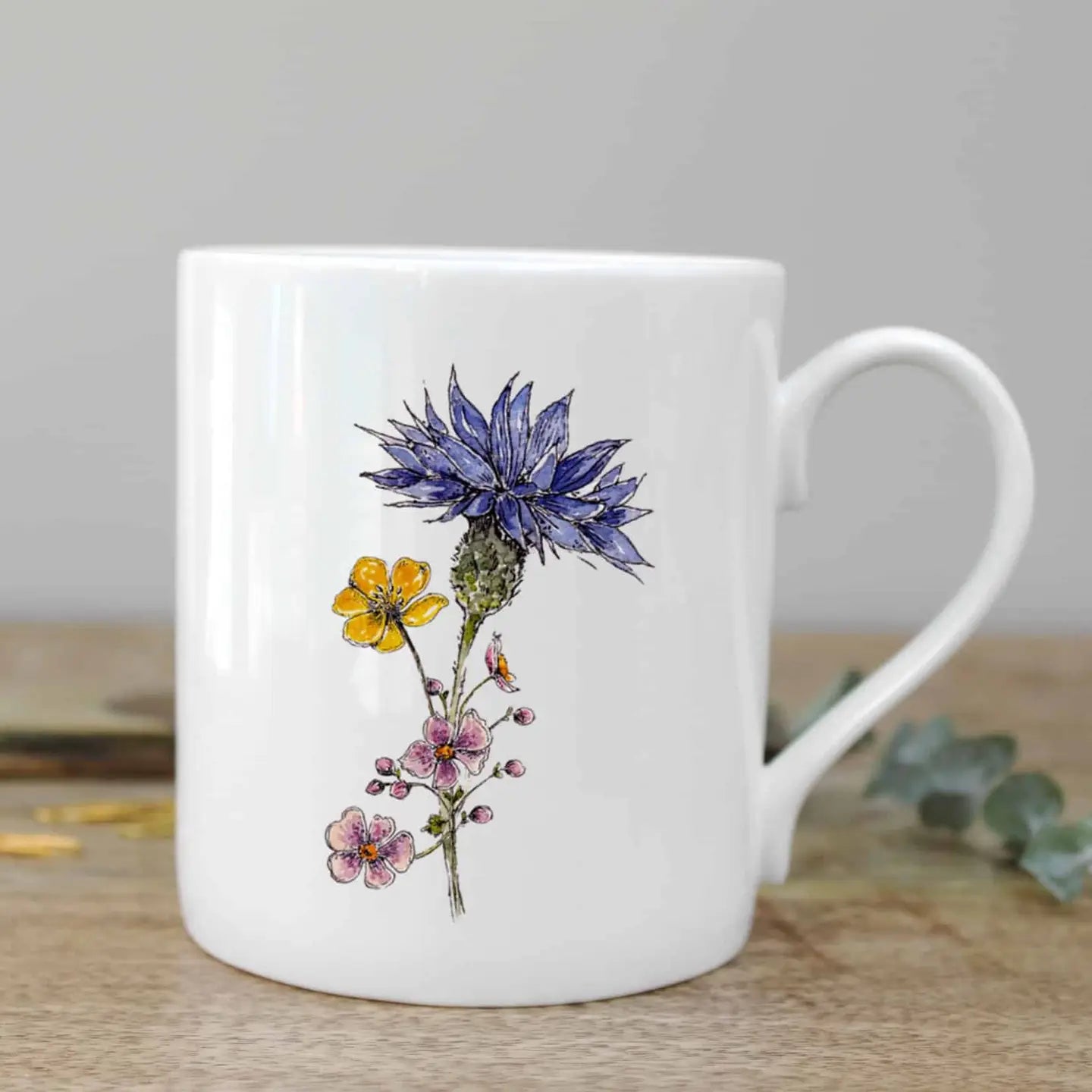 Bone China Mug 12oz - Cornflower