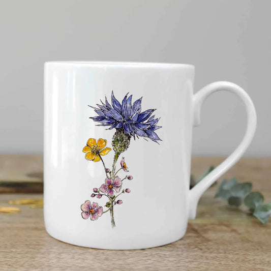 Bone China Mug 12oz - Cornflower