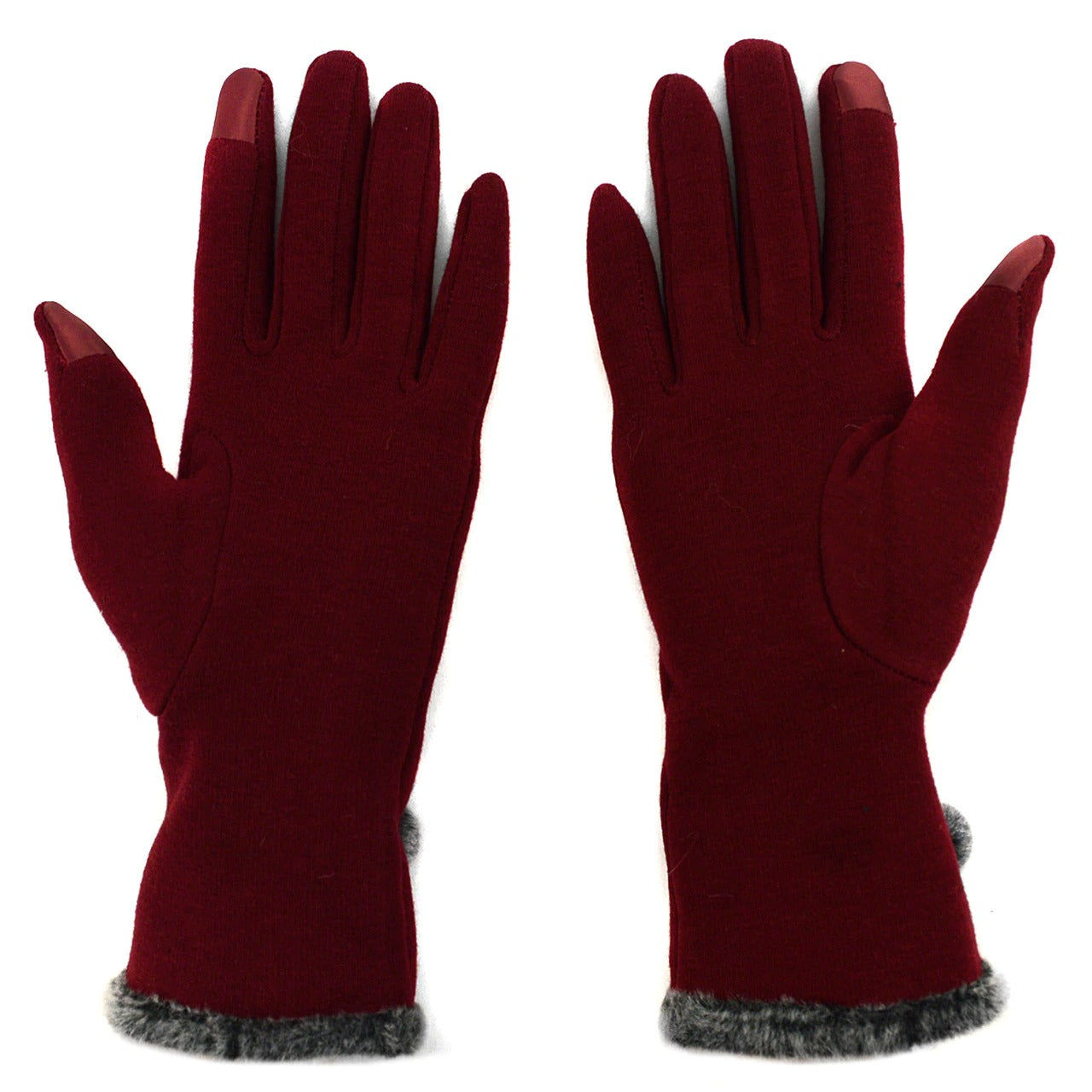 Woman's Winter Gloves - Plum W Fur (LG)