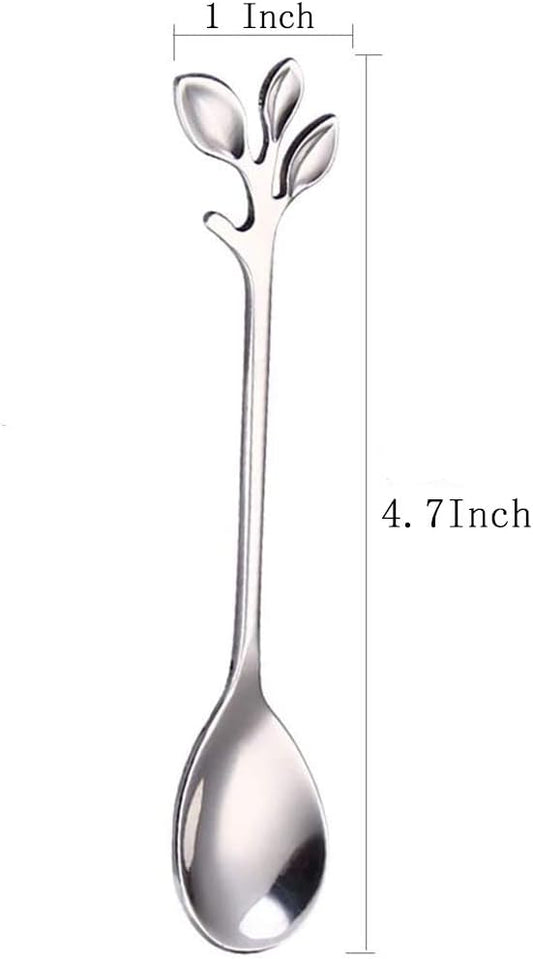 Coffee Leaf Spoon 4.7" - Silver