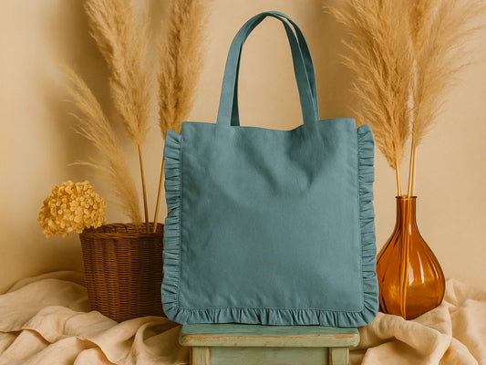 Canvas Colored Tote Bag - Blue