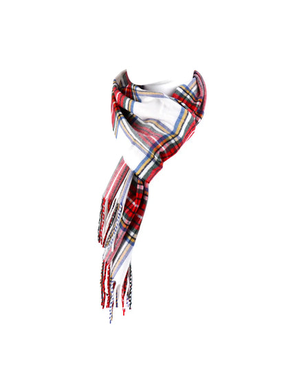 Cashmere Feel Winter Scarf - Red Plaid