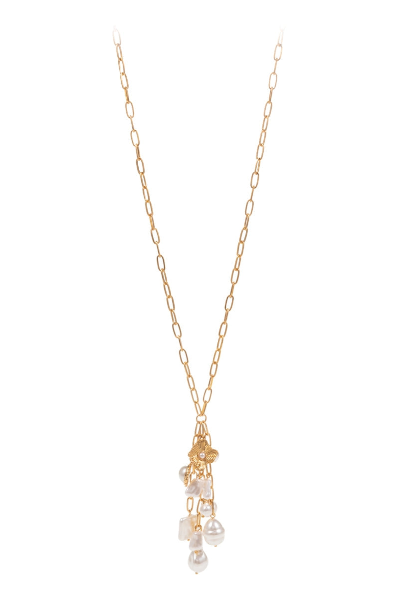 Necklace - Y Shaped Vintage Pearl