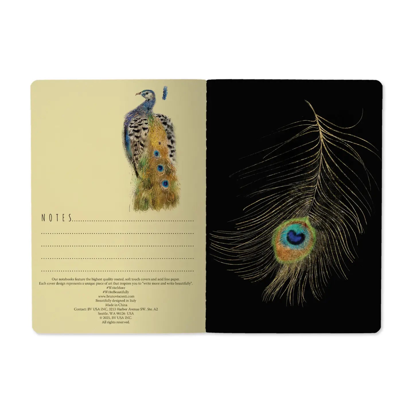 Notebook 8x6 - Magic Peacocks