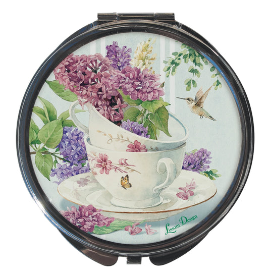 Compact Mirror - Lilacs Teacups