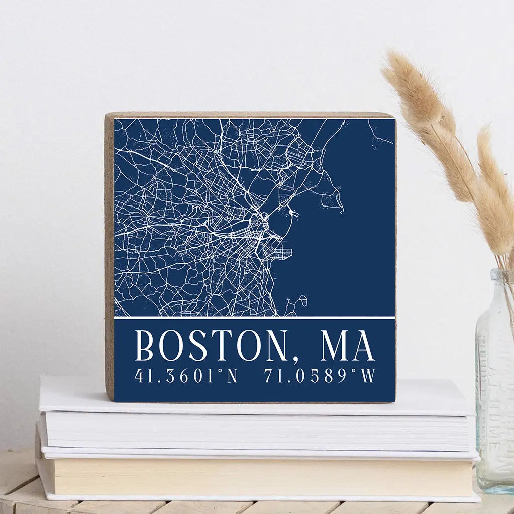 Rustic Square Block - Boston City Grid Coordinates