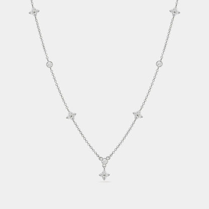 Friendship Necklace - Four Petal Flower (Silver)
