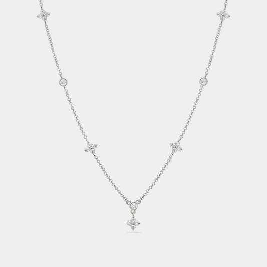 Friendship Necklace - Four Petal Flower (Silver)