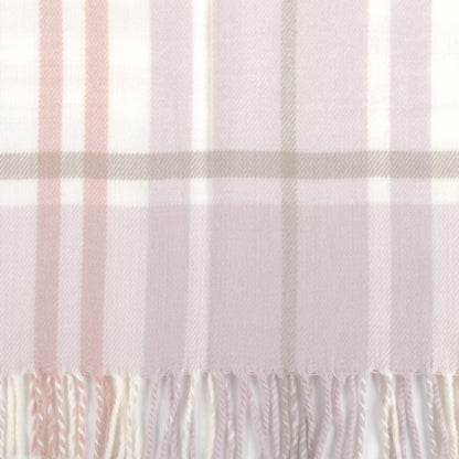 Cashmere Feel Winter Scarf - Pink Plaid Soft