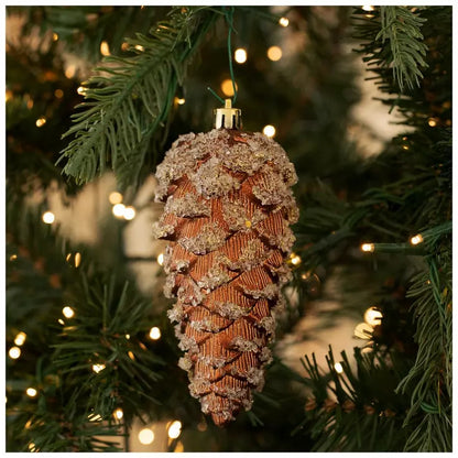 Christmas Ornament - Copper Frosted Pinecone