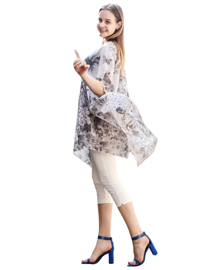 Kimono - Grey Hydrangea
