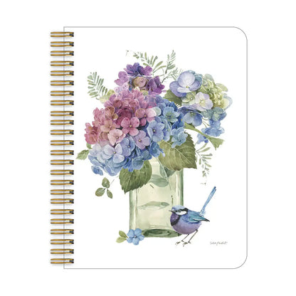 Spiral Medium Notebook - Bluebird & Hydrangea Jar