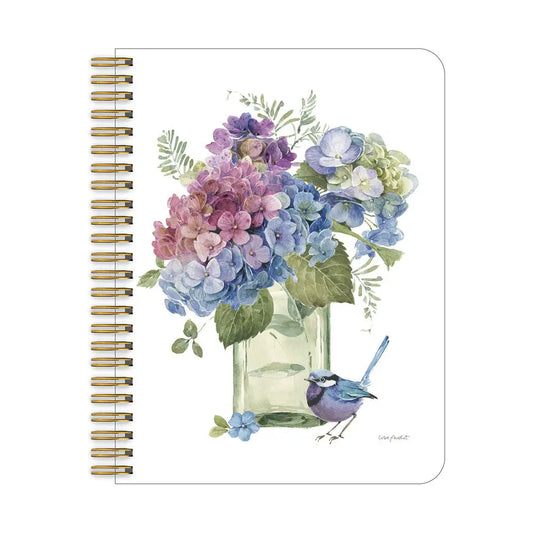 Spiral Medium Notebook - Bluebird & Hydrangea Jar