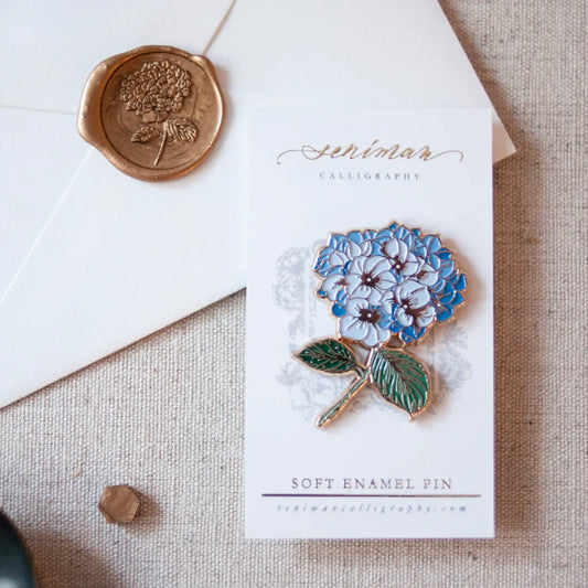 Enamel Pin - Hydrangea Gold