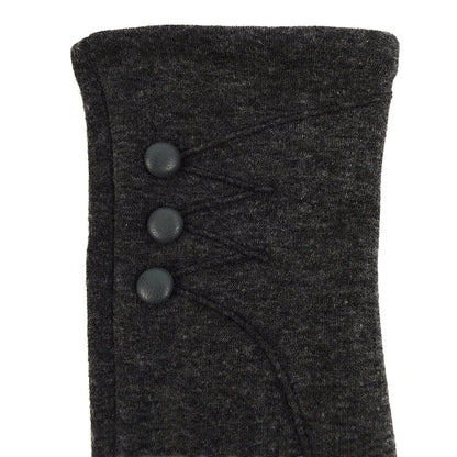 Woman's Winter Gloves - Black W Buttons (LG)