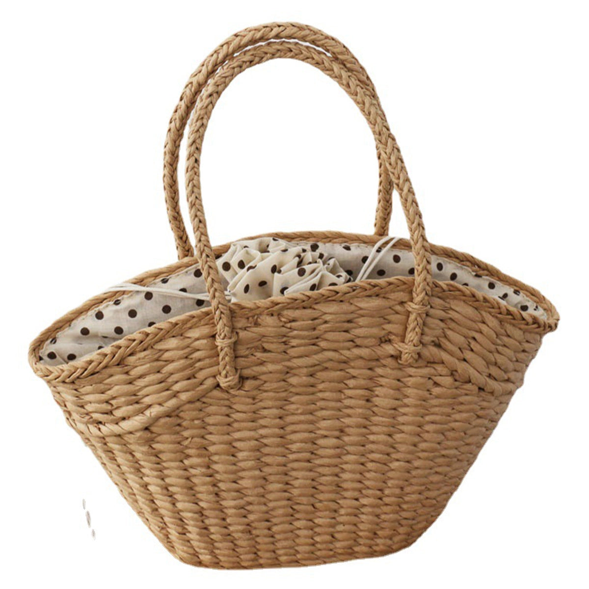 Woven Casual Straw Tote - Khaki