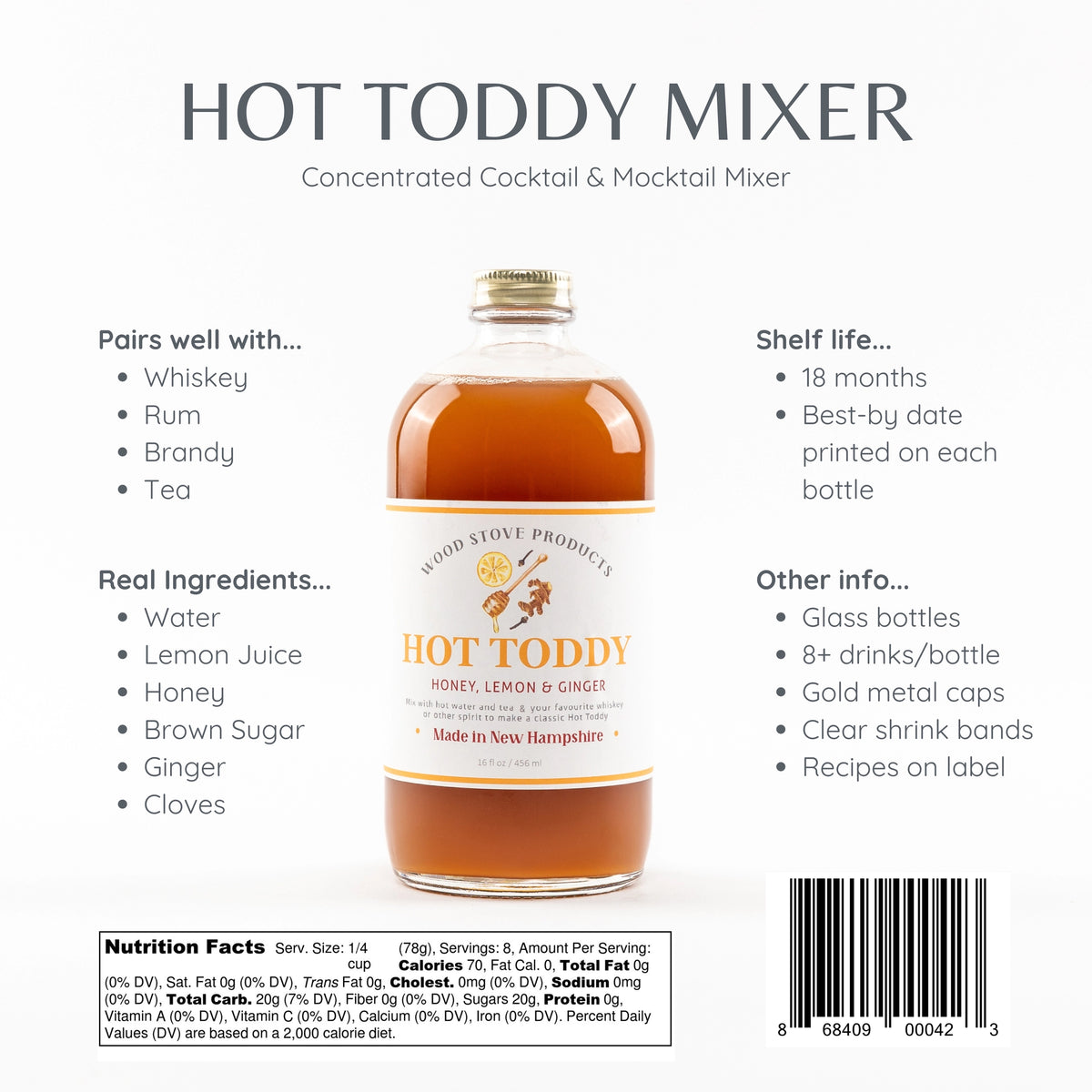 Cocktail and Mocktail Mixer 16oz - Hot Toddy
