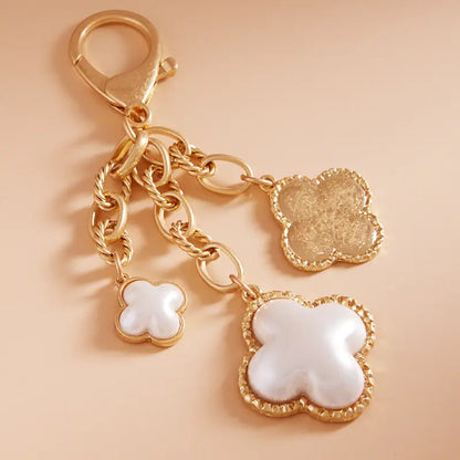 Bag Charm Keychain - Clover Mixed W Pearl