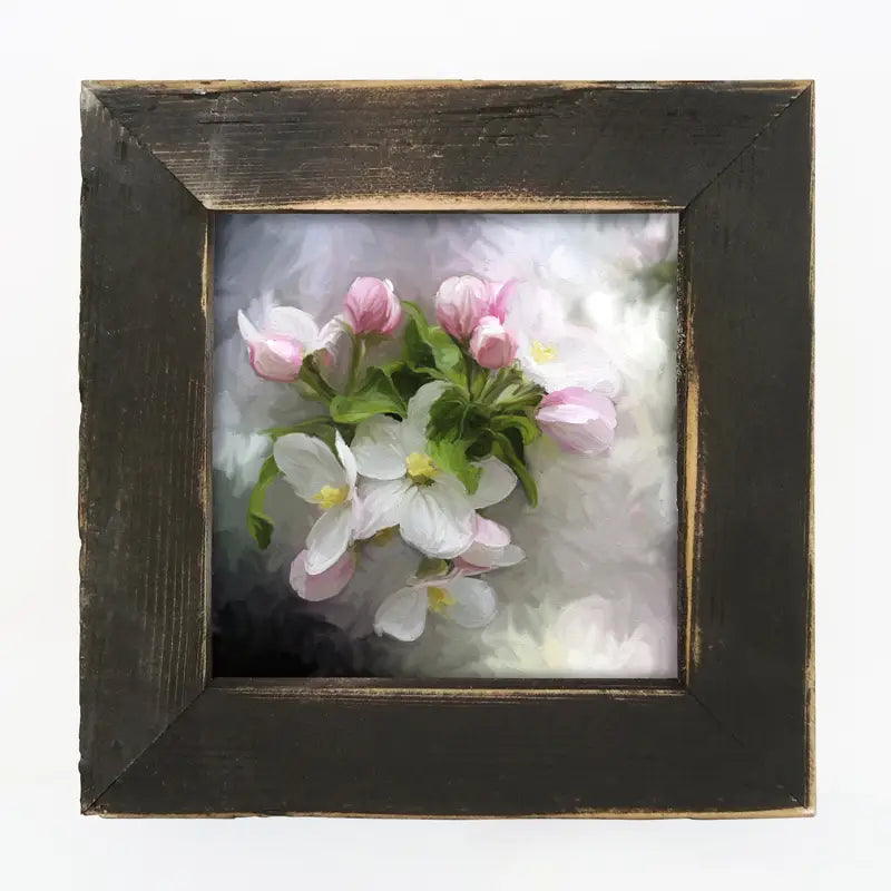 Framed Art 8in - White Pink Bouquet Stem