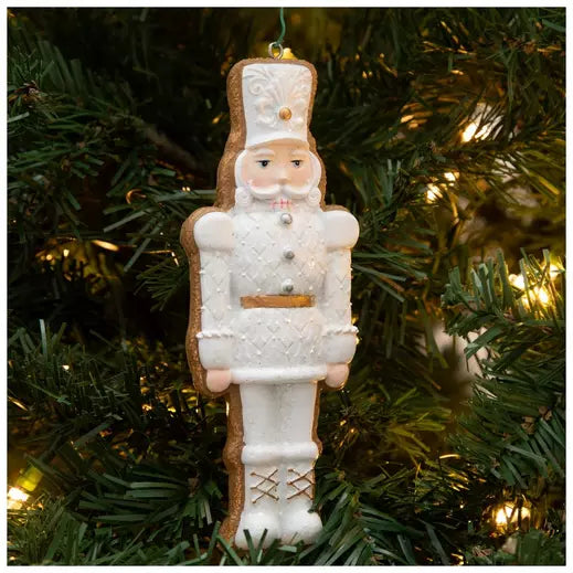 Christmas Ornament - White Gingerbread Nutcracker