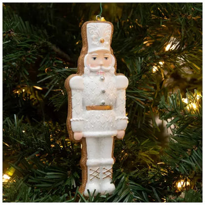 Christmas Ornament - White Gingerbread Nutcracker