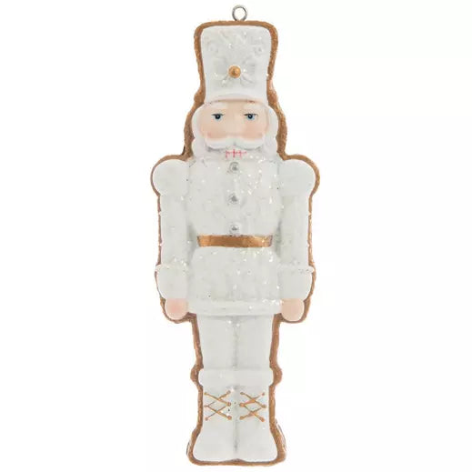 Christmas Ornament - White Gingerbread Nutcracker