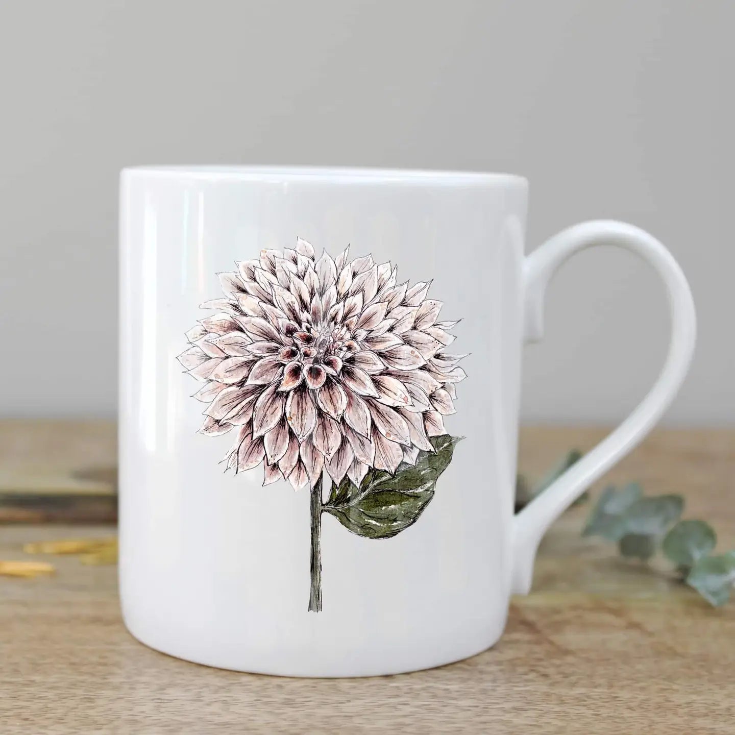 Bone China Mug 12oz - Dahlia