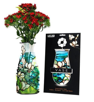 Expandable Flower Vase - Louis C. Tiffany Magnolia Landscape