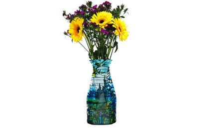 Expandable Flower Vase - Louis C. Tiffany Iris Landscape