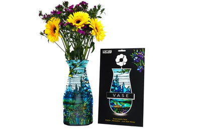 Expandable Flower Vase - Louis C. Tiffany Iris Landscape