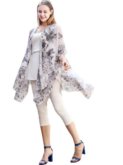 Kimono - Grey Hydrangea