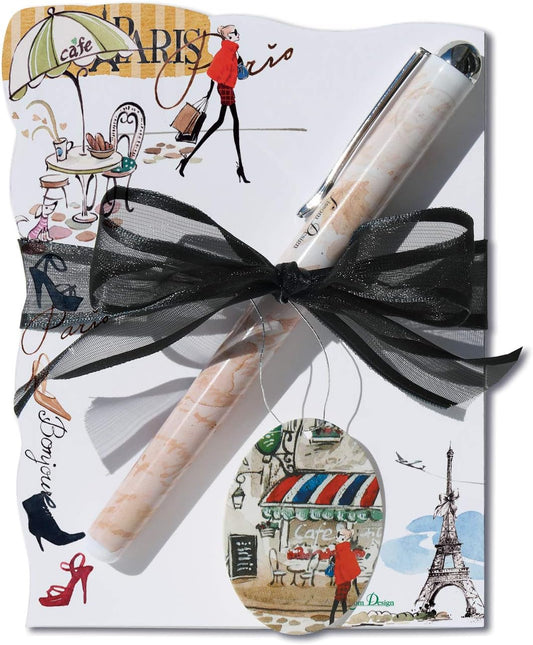 Note Pad and Pen Gift Set - Paris Fashion