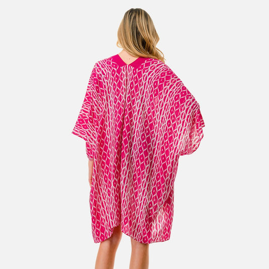 Lightweight Kimono - Pink Tessellation Print