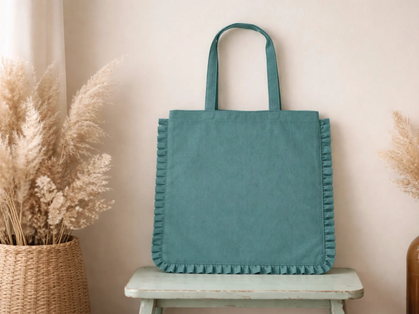 Canvas Colored Tote Bag - Teal