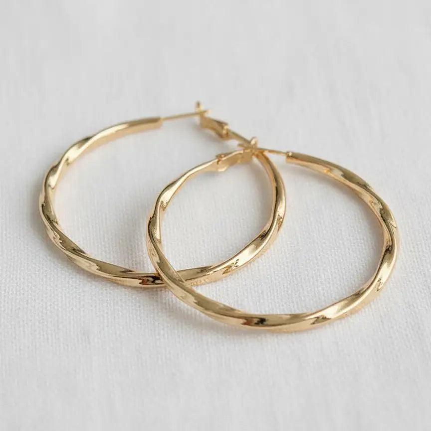 Hoop Earrings - Gold Plated Vintage Inspired Chunky