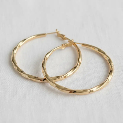 Hoop Earrings - Gold Plated Vintage Inspired Chunky