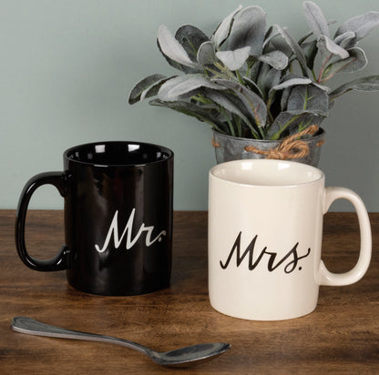 Mug Set - Mr. & Mrs. Black & White