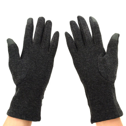 Woman's Winter Gloves - Black W Buttons (LG)