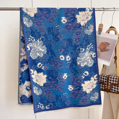 Reversible Wrap - Blue / White Floral