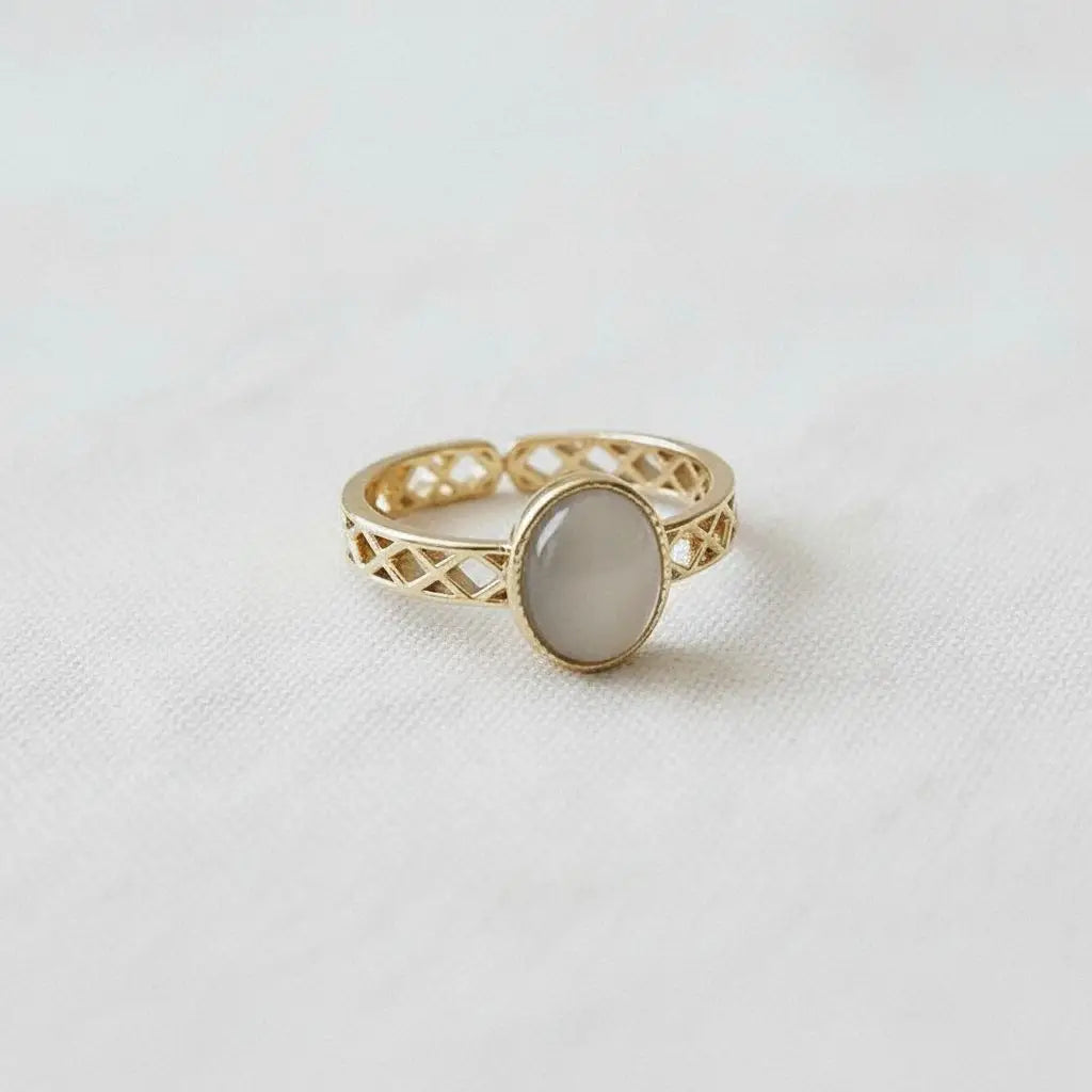 Adjustable Ring - Gold Cat's Eye