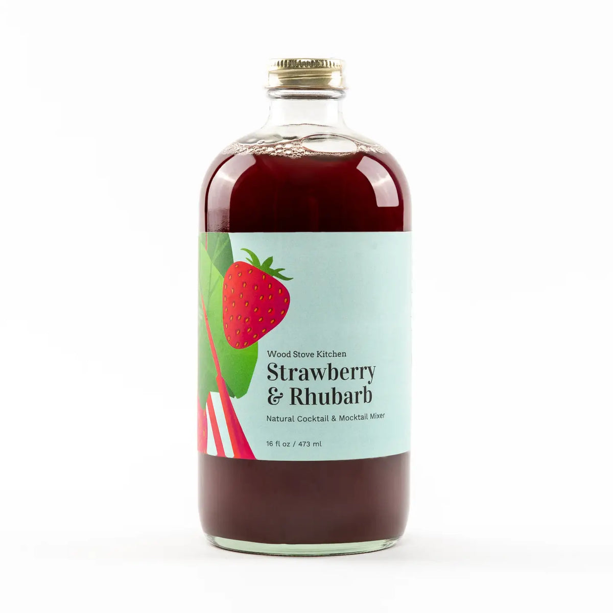 Cocktail and Mocktail Mixer 16oz - Strawberry & Rhubarb